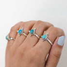 Pear Turquoise Ring, Blue Statement Ring