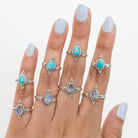 Pear Turquoise Ring, Blue Statement Ring