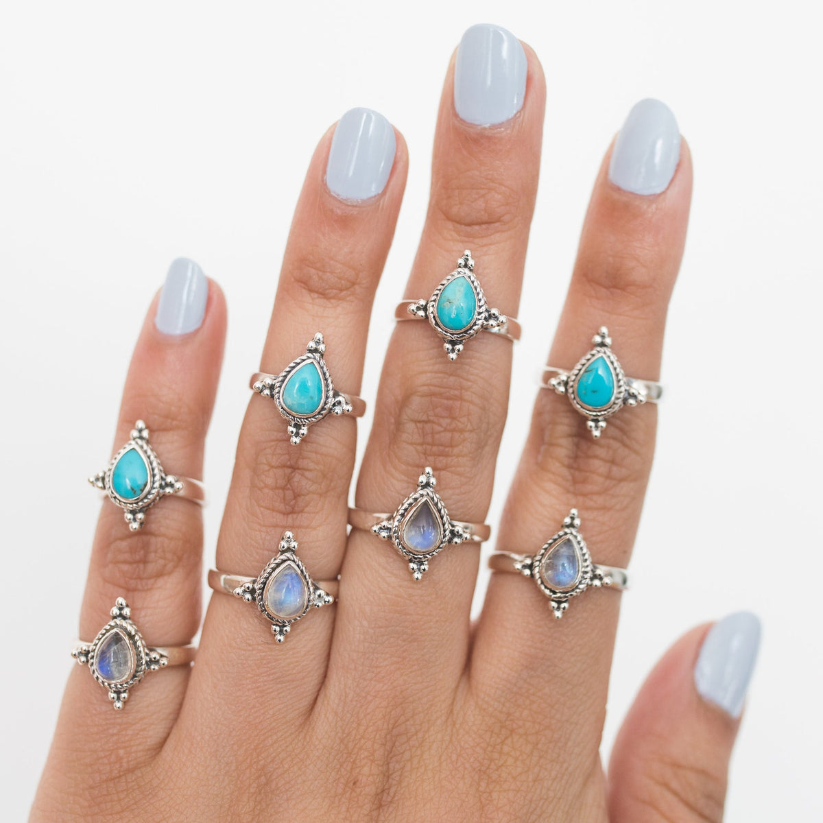 Pear Turquoise Ring, Blue Statement Ring