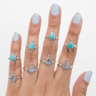 Pear Turquoise Ring, Blue Statement Ring