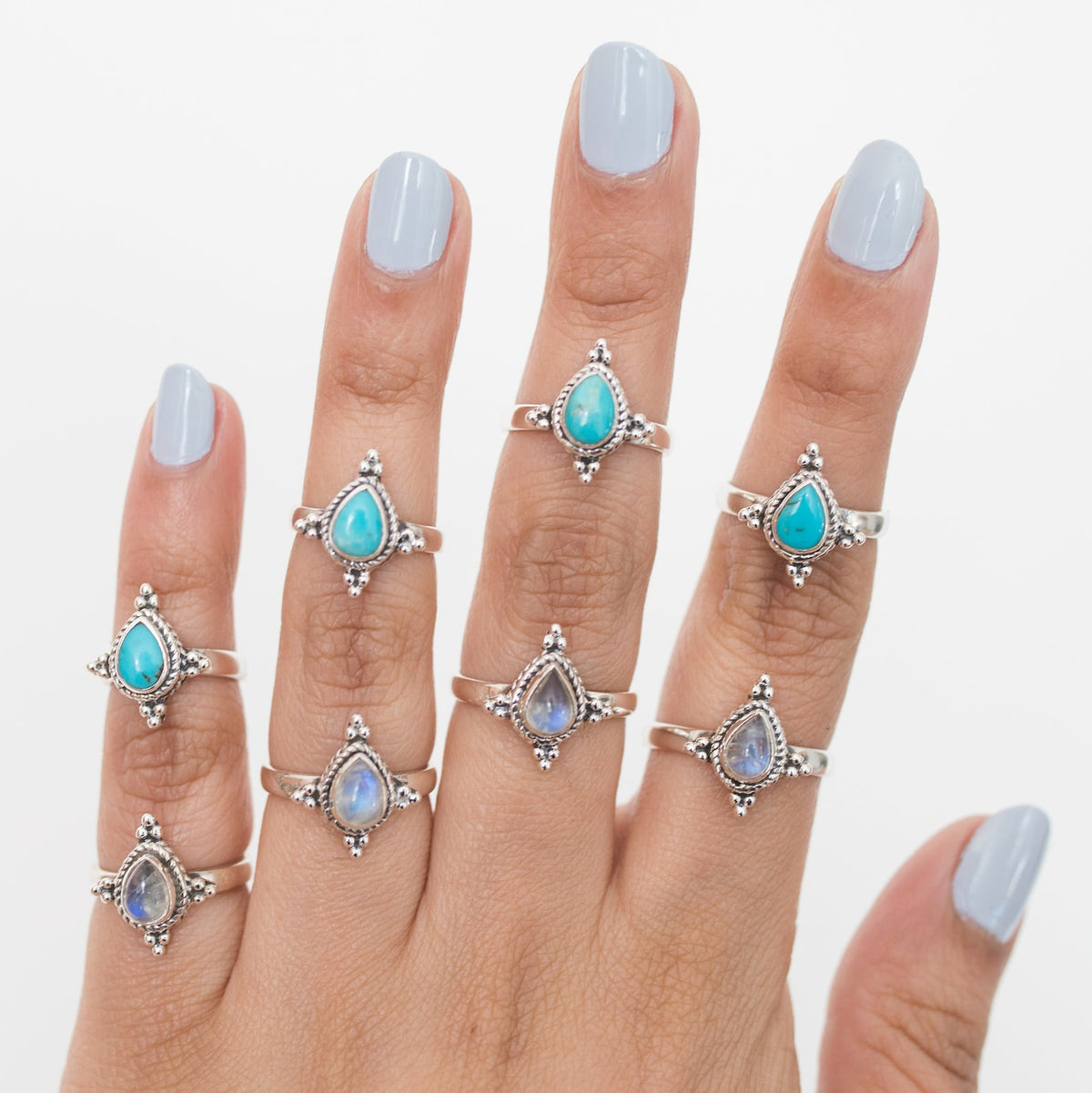 Pear Turquoise Ring, Blue Statement Ring