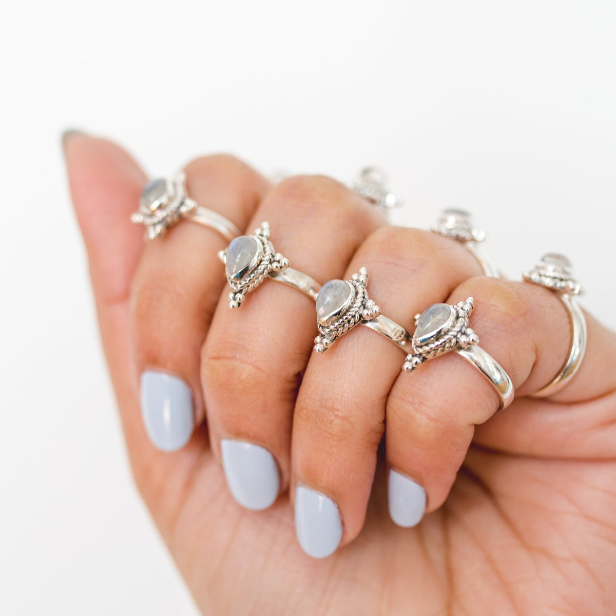 Moonstone Ring Sterling Silver, Pear Moonstone Ring