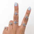 Moonstone Ring Sterling Silver, Pear Moonstone Ring