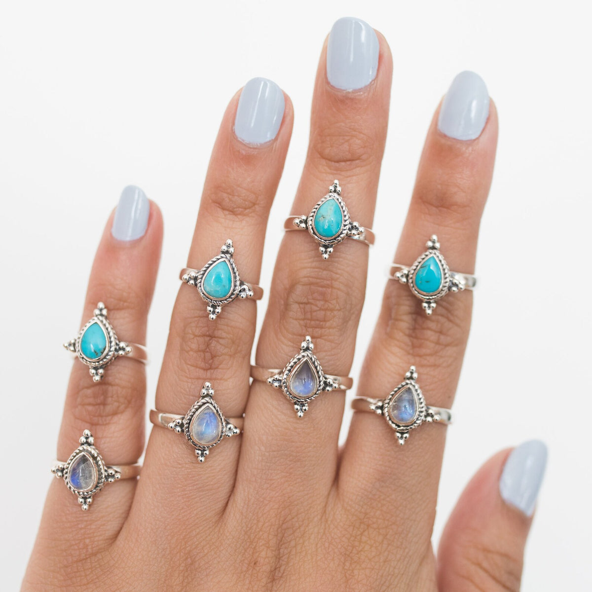 Moonstone Ring Sterling Silver, Pear Moonstone Ring
