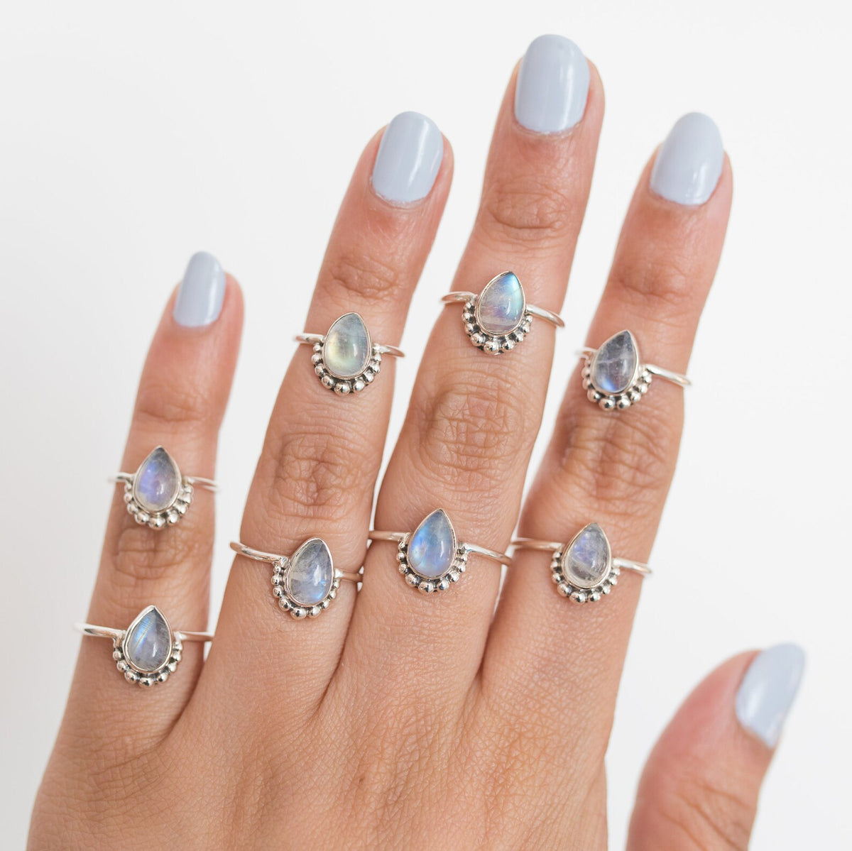 Minimalist Moonstone Ring, Pear Moonstone Ring