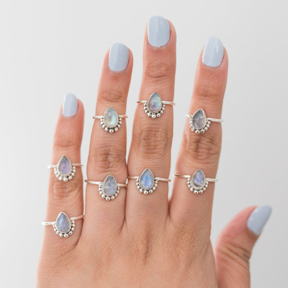 Minimalist Moonstone Ring, Pear Moonstone Ring