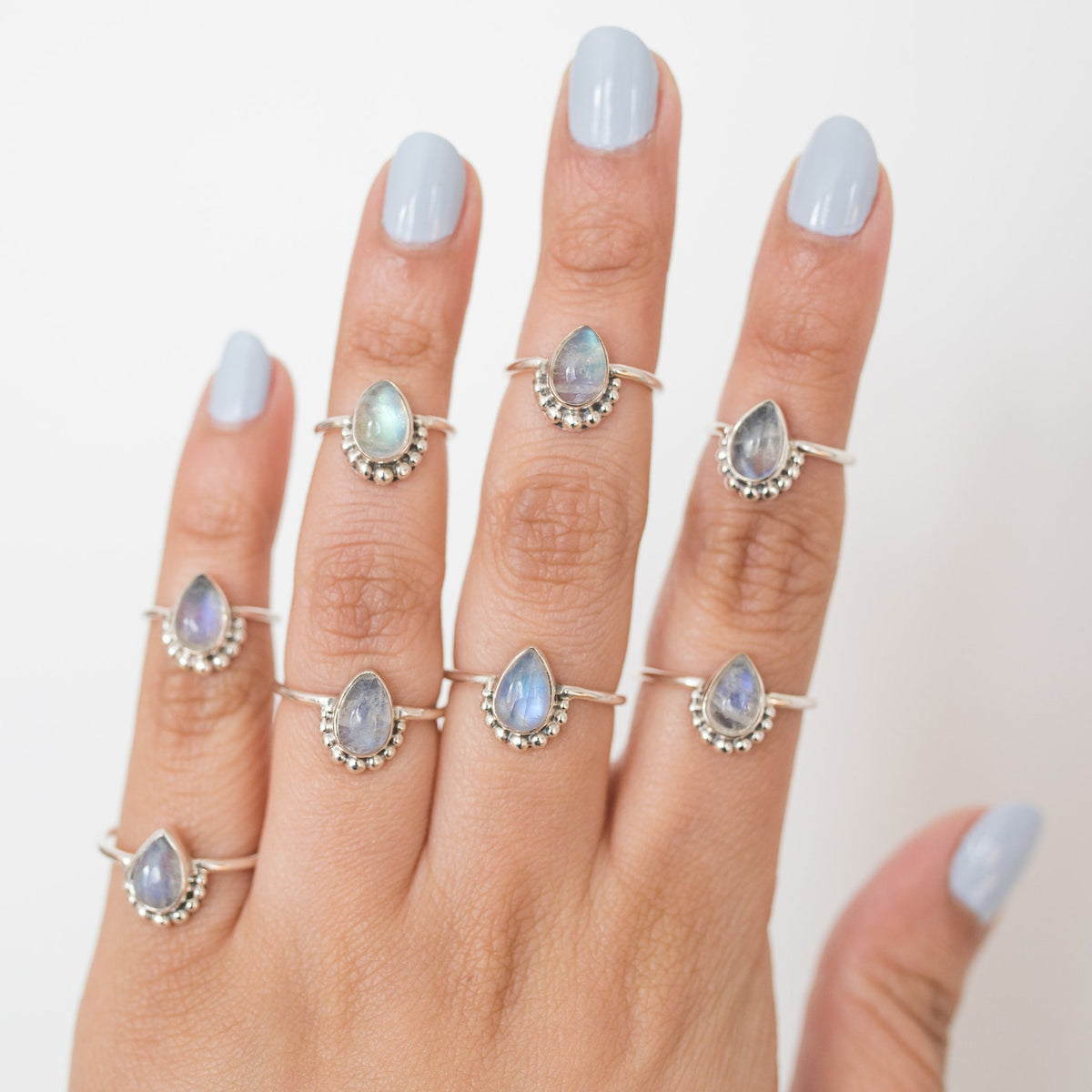 Minimalist Moonstone Ring, Pear Moonstone Ring