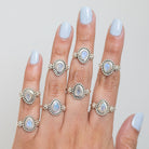 Faceted Moonstone Ring, Cut Moonstone Ring