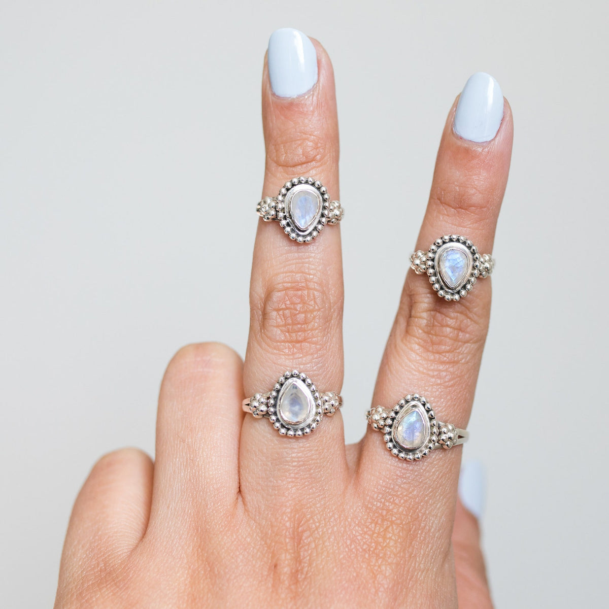 Faceted Moonstone Ring, Cut Moonstone Ring