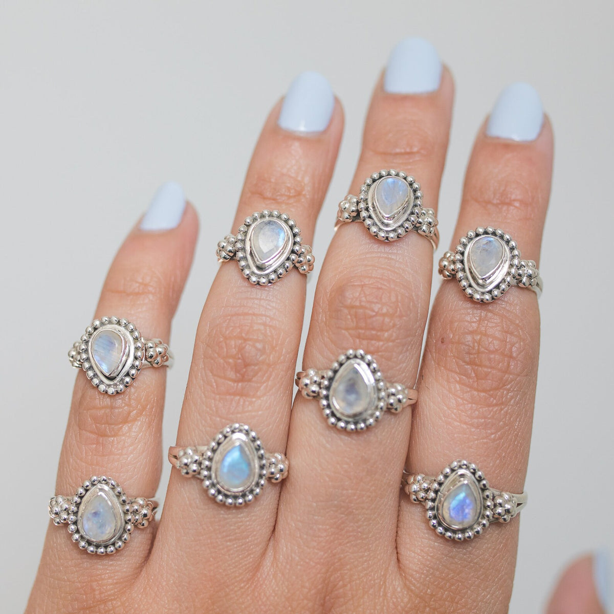 Faceted Moonstone Ring, Cut Moonstone Ring