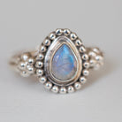 Faceted Moonstone Ring, Cut Moonstone Ring