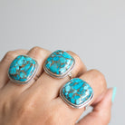 Chunky Turquoise Ring, Copper Turquoise Jewelry
