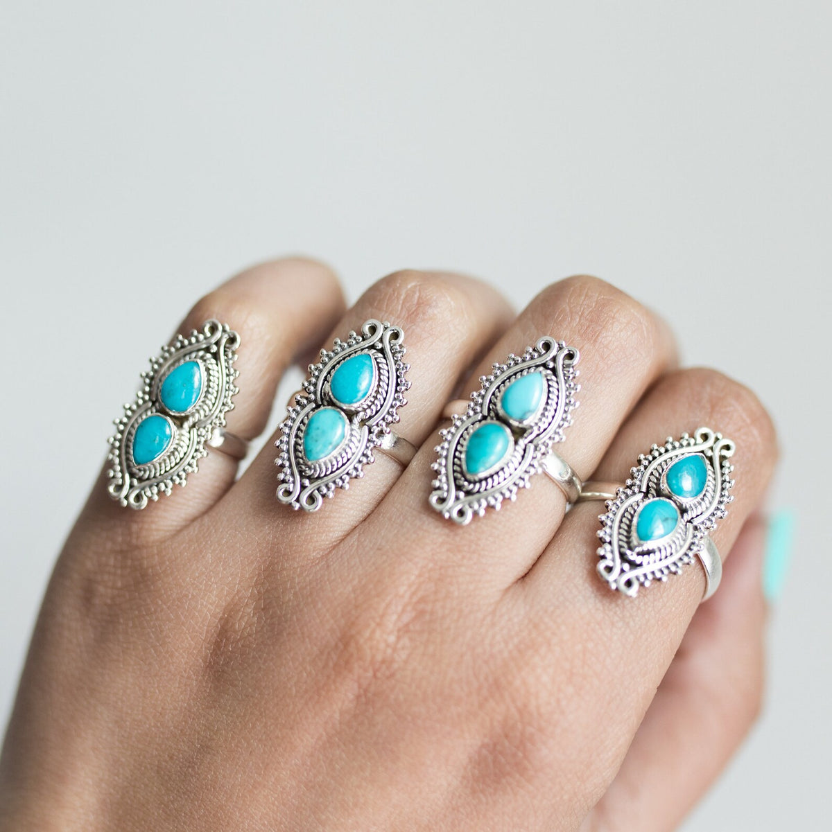 Boho Turquoise Ring, Genuine Turquoise Jewelry