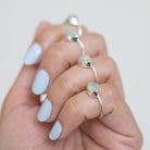 Moonstone Promise Ring, Silver Minimalist Ring