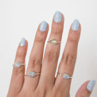 Moonstone Promise Ring, Silver Minimalist Ring