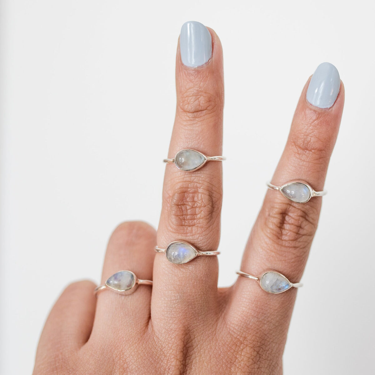 Moonstone Promise Ring, Silver Minimalist Ring