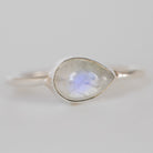 Moonstone Promise Ring, Silver Minimalist Ring