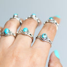 Oval Turquoise Ring, Forget Me Not Ring