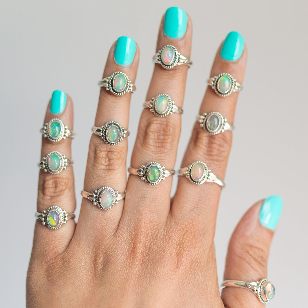 Opal Promise Ring, Opal Heart Ring