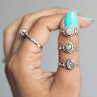 Opal Promise Ring, Opal Heart Ring