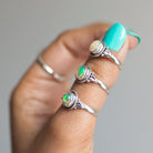 Opal Promise Ring, Opal Heart Ring