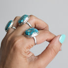 Chunky Turquoise Ring, Copper Turquoise Jewelry