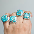 Chunky Turquoise Ring, Copper Turquoise Jewelry