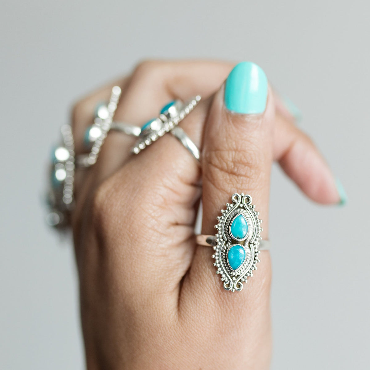Boho Turquoise Ring, Genuine Turquoise Jewelry