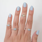 Moonstone Promise Ring, Silver Minimalist Ring