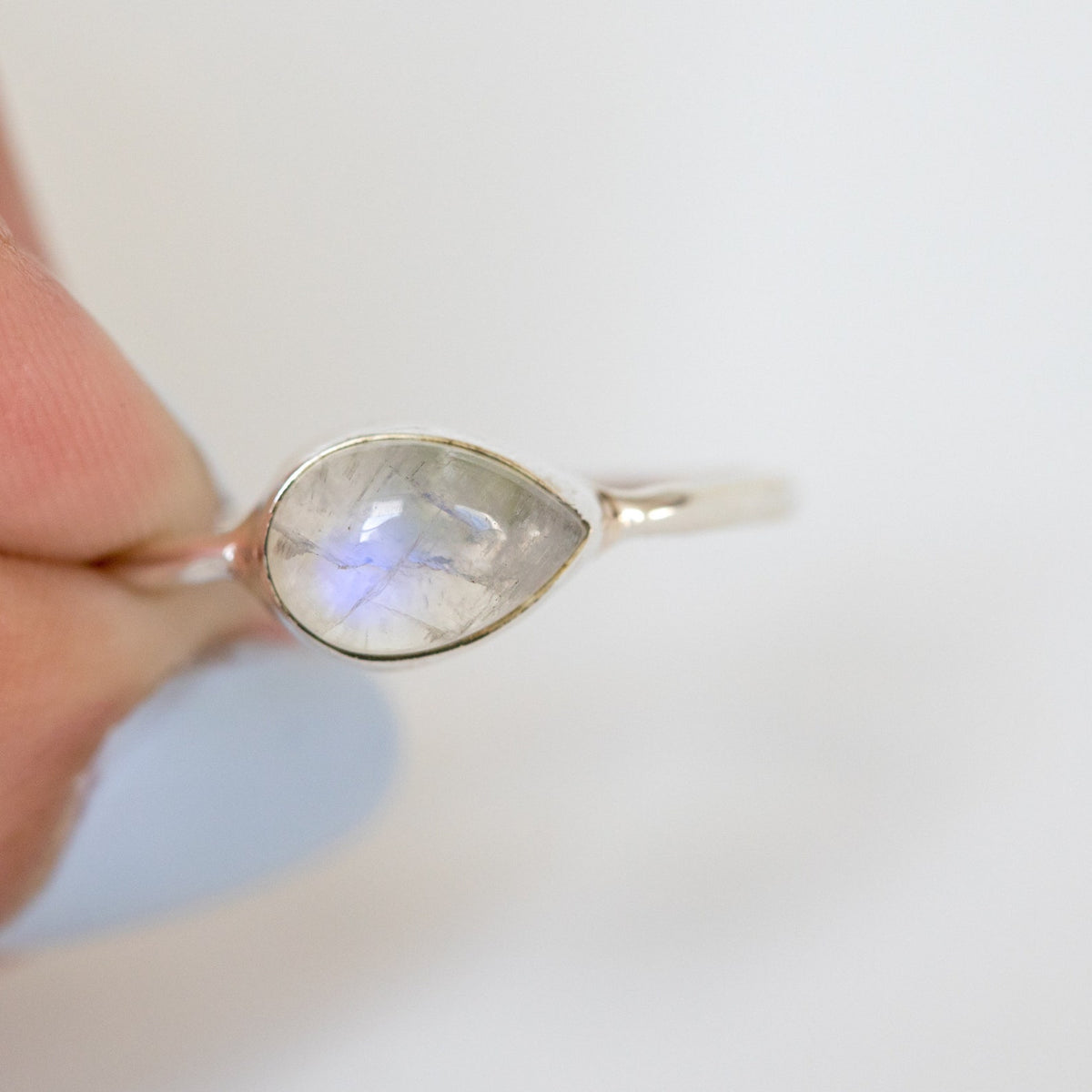Moonstone Promise Ring, Silver Minimalist Ring