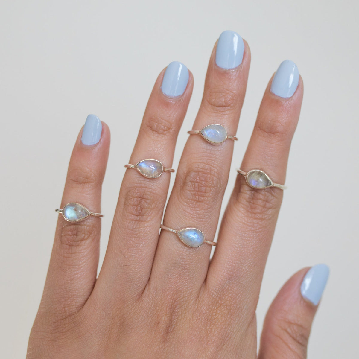 Moonstone Promise Ring, Silver Minimalist Ring