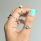 Opal Promise Ring, Opal Heart Ring