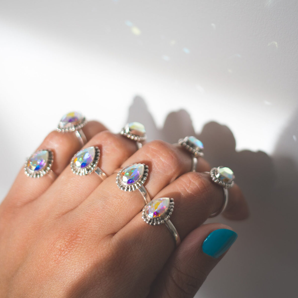 Pear Swarovski Ring, Sun Catcher Crystal