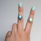 Pear Labradorite Ring, Statement Ring