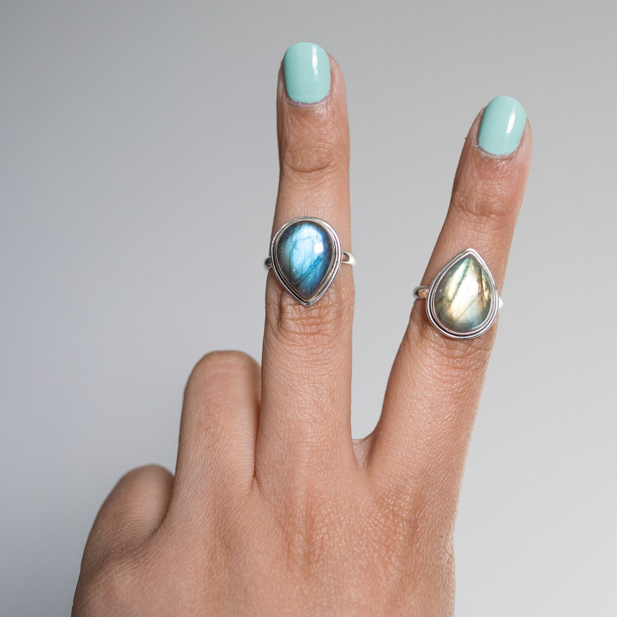 Pear Labradorite Ring, Statement Ring