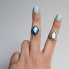 Pear Labradorite Ring, Statement Ring