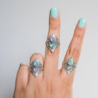 Opal Cocktail Ring, Natural Opal Ring, Opal Statement Ring