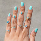 Opal Minimalist Ring, Dainty Opal Ring, Delicate Silver Ring, October Birthstone Ring
