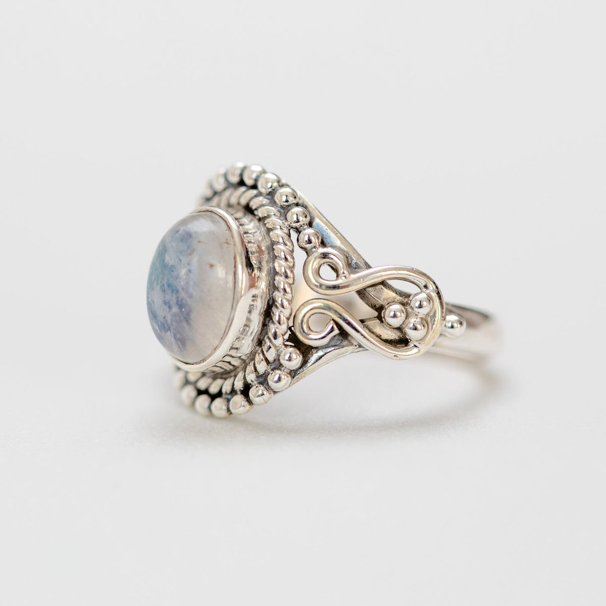 Oval Moonstone Ring, Unique Stone Ring