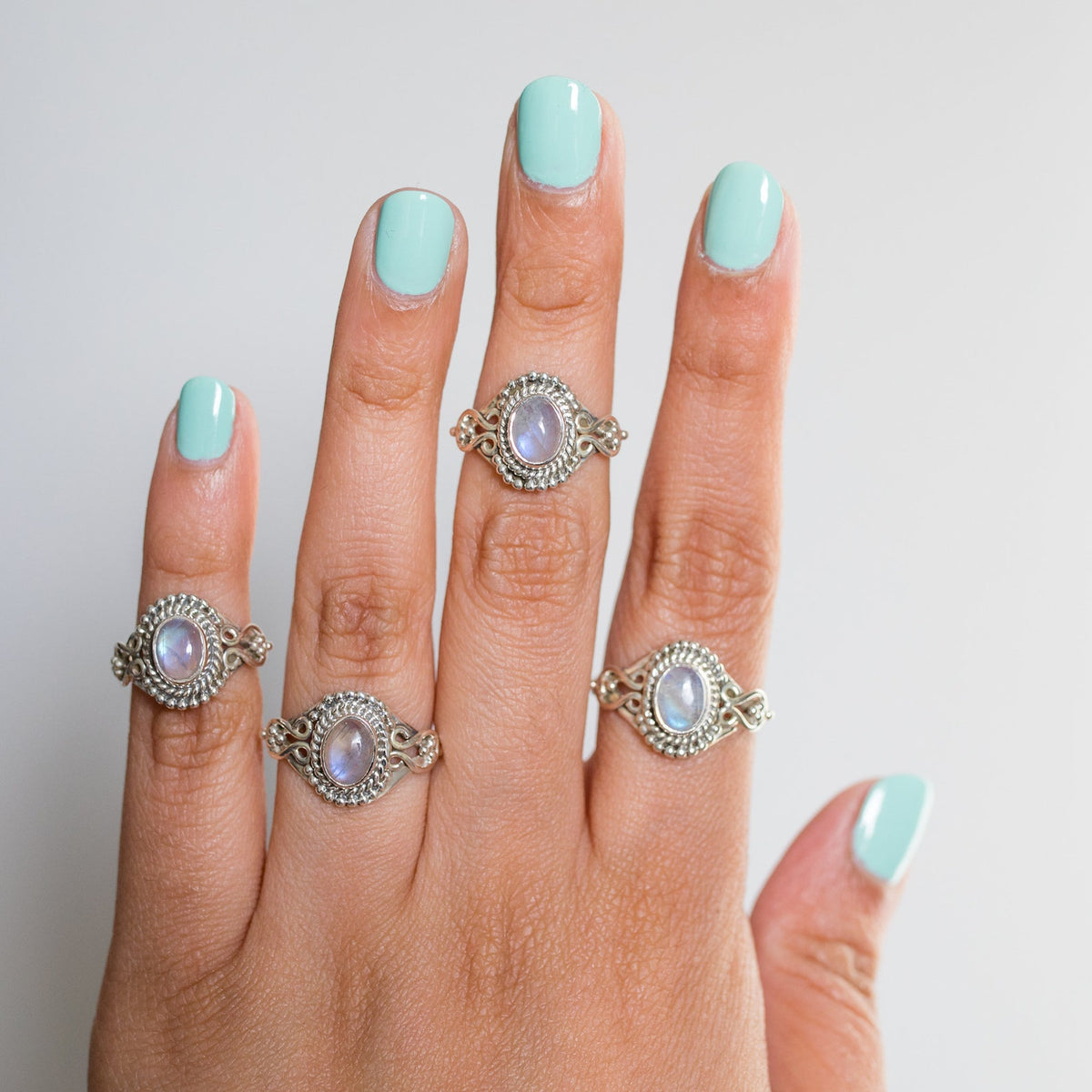 Oval Moonstone Ring, Unique Stone Ring