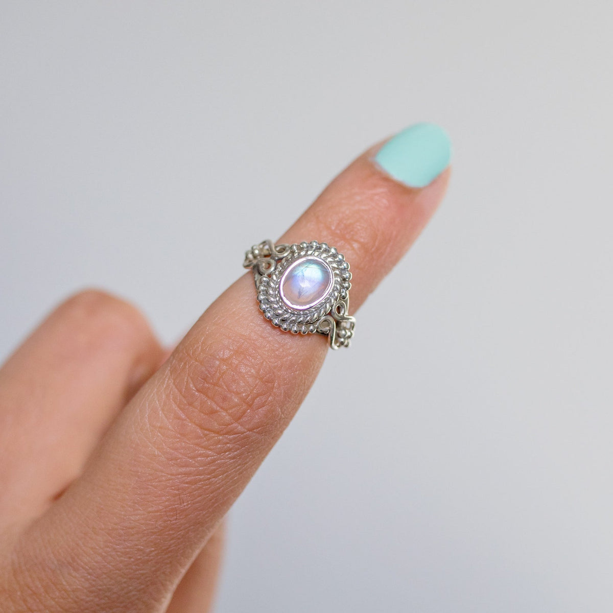 Oval Moonstone Ring, Unique Stone Ring