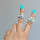 Art Deco Moonstone Ring, Triple Moonstone Ring