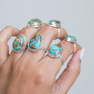 Pear Turquoise Ring, Copper Turquoise Boho Ring