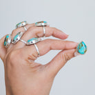 Pear Turquoise Ring, Copper Turquoise Boho Ring