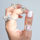 Pink Moonstone Ring, Pink Gemstone Ring
