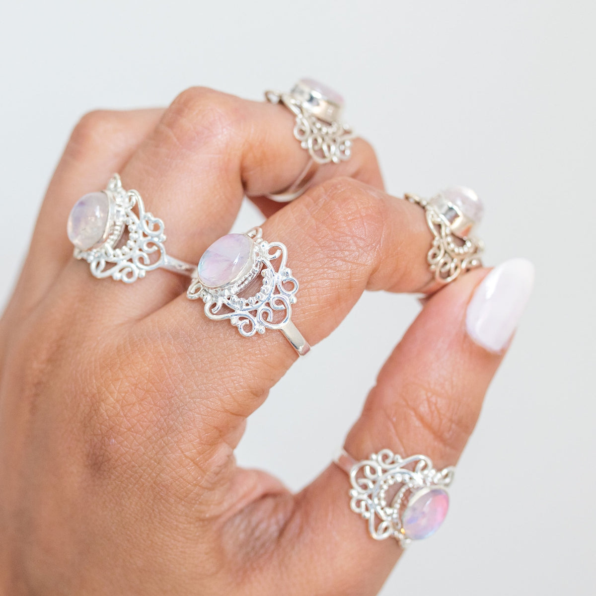 Pink Moonstone Ring, Pink Gemstone Ring