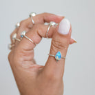 Pear Opal Ring, Opal Birthstone Ring