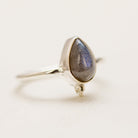Pear Labradorite Ring, Minimalist 925 Ring
