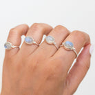Oval Moonstone Ring, Sterling Silver Ring