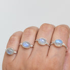 Oval Moonstone Ring, Sterling Silver Ring
